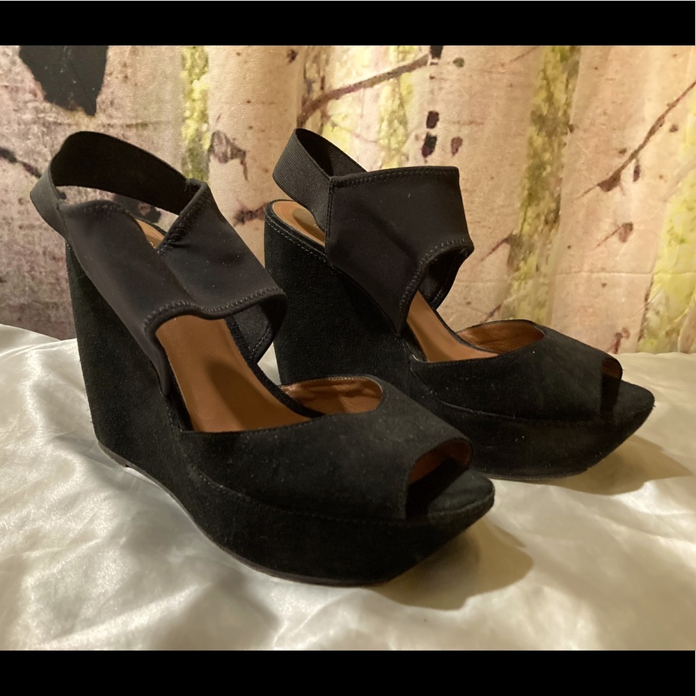 Donald J. Pliner Black Wedge Heels